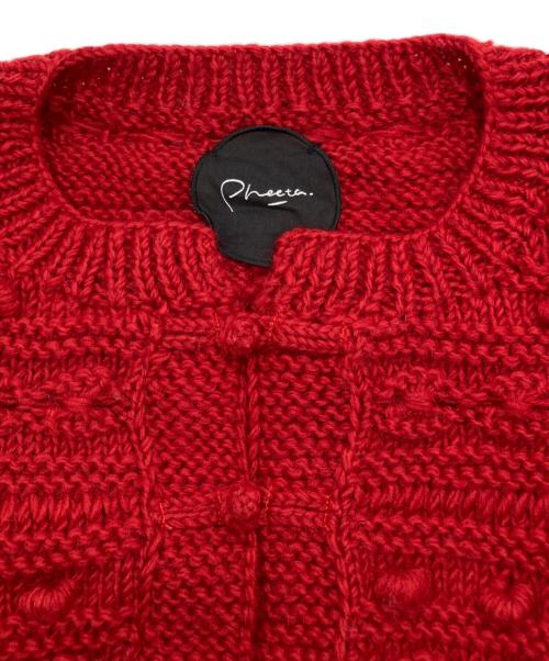 pheeta（フィータ）pheeta (フィータ) ニットカーディガン レッド サイズ:SIZE FREEの古着・服飾アイテム