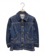 RED VALENTINOレッドヴァレンティノ）の古着「フリルデニムジャケット」｜インディゴ