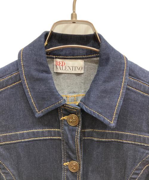 RED VALENTINO（レッドヴァレンティノ）RED VALENTINO (レッドヴァレンティノ) フリルデニムジャケット インディゴ サイズ:40の古着・服飾アイテム