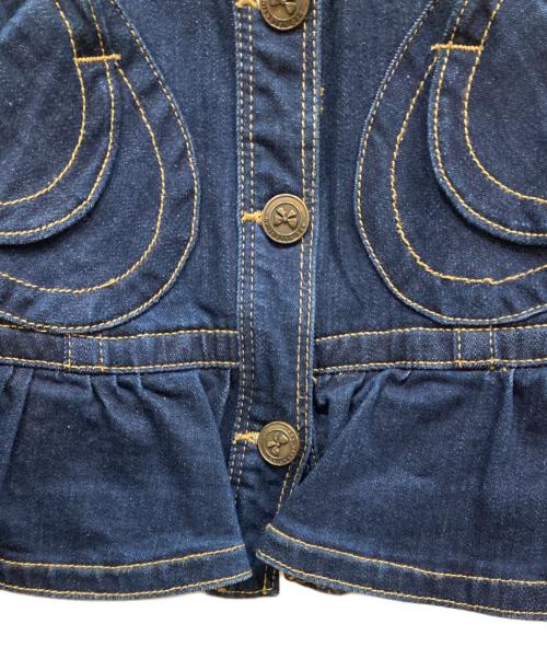 RED VALENTINO（レッドヴァレンティノ）RED VALENTINO (レッドヴァレンティノ) フリルデニムジャケット インディゴ サイズ:40の古着・服飾アイテム