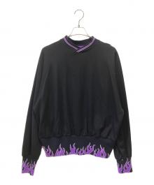 NEON SIGN×o×LAMBADA（ネオンサイン×オー）の古着「ファイアーパターンジャージ」｜ブラック