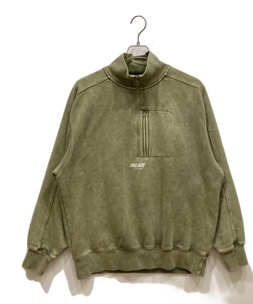 PALACE（パレス）PALACE (パレス) WASHED TERRY 1/2 ZIP FUNNEL グリーン サイズ:Ⅼの古着・服飾アイテム