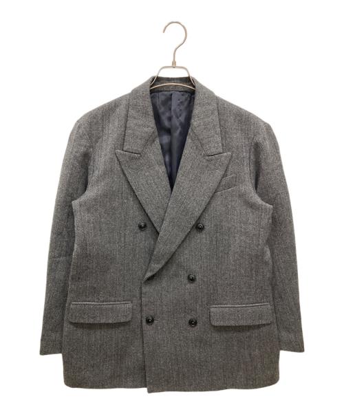 COSEI（コセイ）COSEI (コセイ) へリンボーンダブルブレストジャケット グレー サイズ:SIZE 1の古着・服飾アイテム
