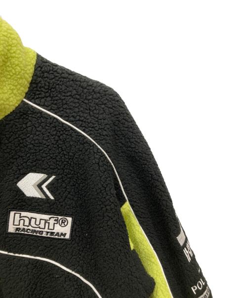 HUF（ハフ）HUF (ハフ) POLARTEC RACING FLEECE JACKET ブラック×イエロー サイズ:Ⅼの古着・服飾アイテム