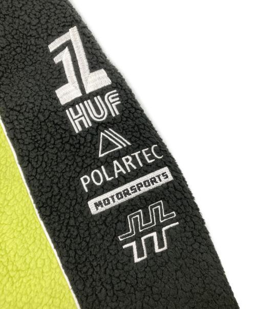 HUF（ハフ）HUF (ハフ) POLARTEC RACING FLEECE JACKET ブラック×イエロー サイズ:Ⅼの古着・服飾アイテム