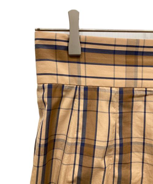 SCYE（サイ）SCYE (サイ) チェックロングスカート ベージュ×ブラウン サイズ:36の古着・服飾アイテム