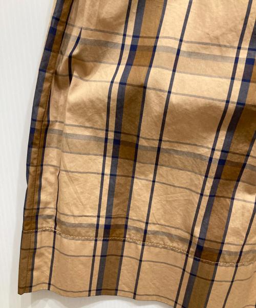 SCYE（サイ）SCYE (サイ) チェックロングスカート ベージュ×ブラウン サイズ:36の古着・服飾アイテム