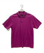 stussyステューシー）の古着「襟ロゴ刺繍ポロシャツ」｜パープル