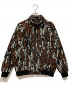 stussyステューシー）の古着「TREE BARK FLEECE JACKET」｜ブラウン×グレー