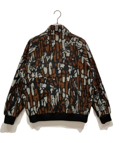 stussy（ステューシー）stussy (ステューシー) TREE BARK FLEECE JACKET ブラウン×グレー サイズ:Mの古着・服飾アイテム