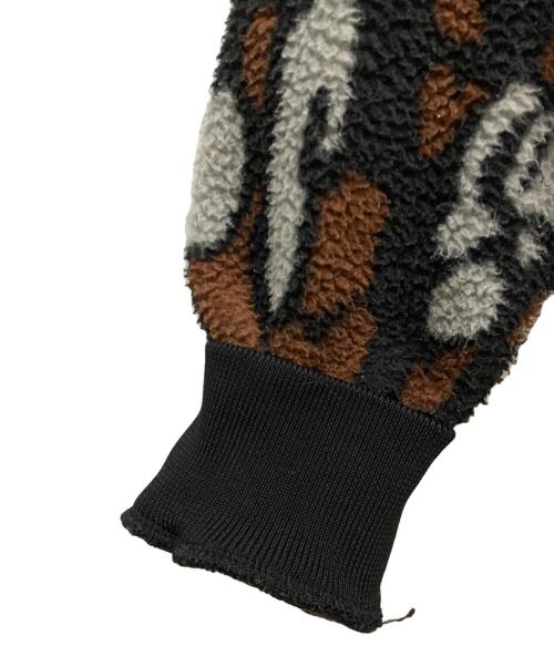 stussy（ステューシー）stussy (ステューシー) TREE BARK FLEECE JACKET ブラウン×グレー サイズ:Mの古着・服飾アイテム