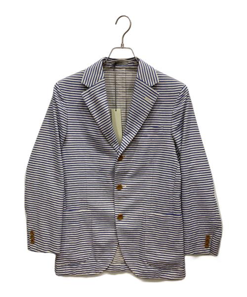 BOGLIOLI（ボリオリ）BOGLIOLI (ボリオリ) DOVER アンコンジャケット ブルー×アイボリー サイズ:44の古着・服飾アイテム