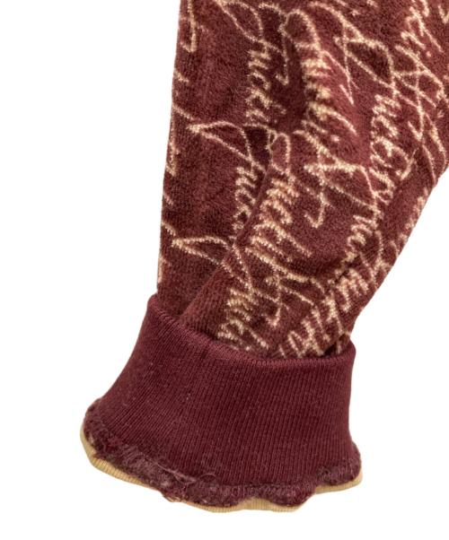 HUF（ハフ）HUF (ハフ) SCRIPT STRIPE VELOR LS POLO ワインレッド サイズ:Ⅼの古着・服飾アイテム