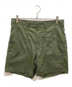 GUNG HO×MISTERGENTLEMANガンホー×ミスタージェントルマン）の古着「ナイロンハーフパンツ」｜カーキ