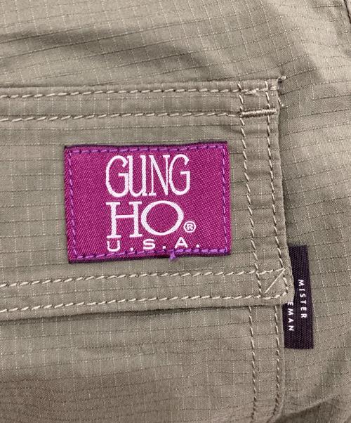 GUNG HO（ガンホー）GUNG HO (ガンホー) MISTERGENTLEMAN (ミスタージェントルマン) ナイロンハーフパンツ カーキ サイズ:Ⅼの古着・服飾アイテム