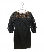 LAUREN RALPH LAURENローレンラルフローレン）の古着「レースワンピース」｜ブラック×ブラウン