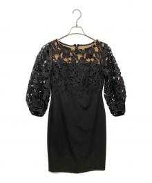 LAUREN RALPH LAUREN（ローレンラルフローレン）の古着「レースワンピース」｜ブラック×ブラウン