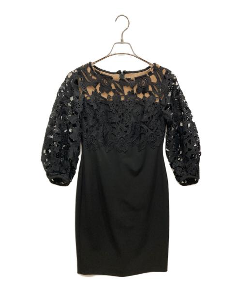 LAUREN RALPH LAUREN（ローレンラルフローレン）LAUREN RALPH LAUREN (ローレンラルフローレン) レースワンピース ブラック×ブラウン サイズ:2の古着・服飾アイテム