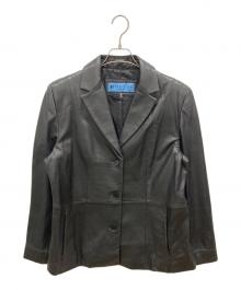 Kenneth Cole（ケネスコール）の古着「レザーテーラードジャケット」｜ブラック
