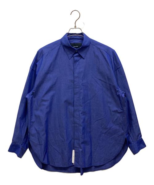 FRAMeWORK（フレームワーク）FRAMeWORK (フレームワーク) 比翼オーバーシャツ ブルー サイズ:freeの古着・服飾アイテム