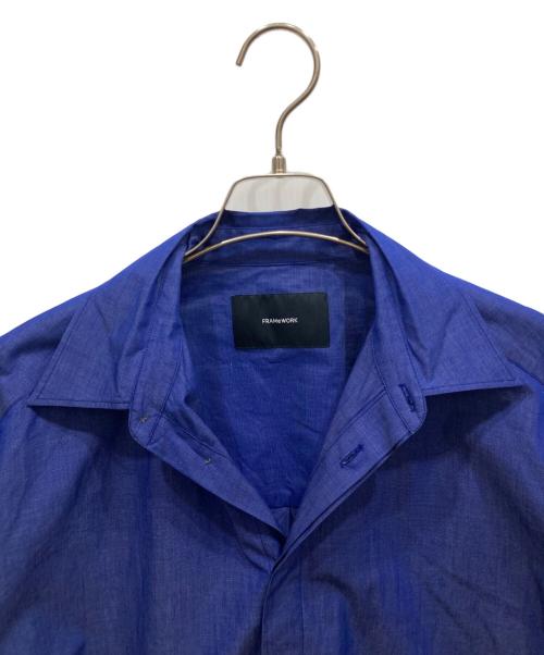 FRAMeWORK（フレームワーク）FRAMeWORK (フレームワーク) 比翼オーバーシャツ ブルー サイズ:freeの古着・服飾アイテム
