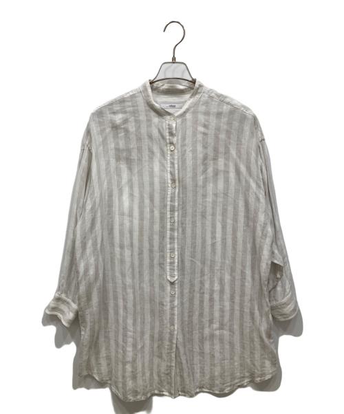 JOURNAL STANDARD relume（ジャーナルスタンダード レリューム）JOURNAL STANDARD relume (ジャーナルスタンダード レリューム) 24SS No.66ストライプフレンチリネンチュニック ホワイト サイズ:FREEの古着・服飾アイテム