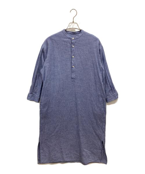 maillot（マイヨ）maillot (マイヨ) リネンブレンドワンピース ネイビーの古着・服飾アイテム