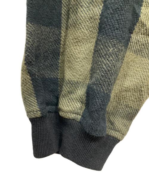 DESCENDANT（ディセンダント）DESCENDANT (ディセンダント) オーバーダイバッファローヘビーネルシャツ カーキ×ブラック サイズ:1の古着・服飾アイテム