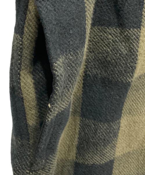 DESCENDANT（ディセンダント）DESCENDANT (ディセンダント) オーバーダイバッファローヘビーネルシャツ カーキ×ブラック サイズ:1の古着・服飾アイテム