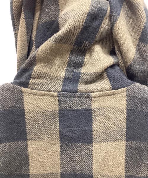 DESCENDANT（ディセンダント）DESCENDANT (ディセンダント) オーバーダイバッファローヘビーネルシャツ カーキ×ブラック サイズ:1の古着・服飾アイテム