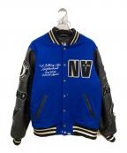 A BATHING APE×NEIGHBORHOODア ベイシング エイプ×ネイバーフッド）の古着「22AW VARSITY JACKET ヴァーシティジャケット」｜ブルー×ブラック