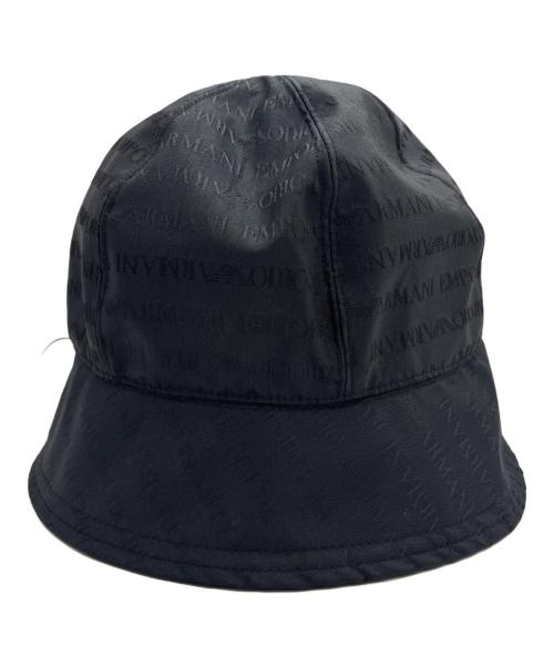 EMPORIO ARMANI（エンポリオアルマーニ）EMPORIO ARMANI (エンポリオアルマーニ) ナイロンバケットハット ブラック サイズ:57の古着・服飾アイテム