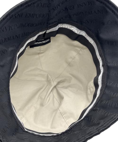 EMPORIO ARMANI（エンポリオアルマーニ）EMPORIO ARMANI (エンポリオアルマーニ) ナイロンバケットハット ブラック サイズ:57の古着・服飾アイテム