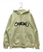 SUPREMEシュプリーム）の古着「Raised Handstyle Hooded Sweatshirts」｜グリーン