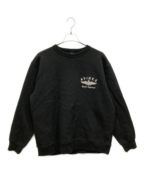 AVIREX（アヴィレックス）AVIREX (アヴィレックス) VARSITY LOGO CREW NECK SWEAT ブラック サイズ:SIZE Lの古着・服飾アイテム
