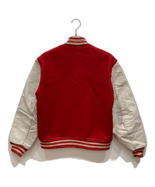 butwin（バトウィン）BUTWIN (バトウィン) 80ｓレザースリーブスタジャン レッド サイズ:SIZE 40の古着・服飾アイテム