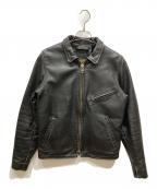VANSONバンソン）の古着「ENFシングルライダースジャケット」｜ブラック