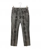 JOHN LAWRENCE SULLIVANジョン ローレンス サリバン）の古着「ブリーチデニムジップパンツ」｜グレー