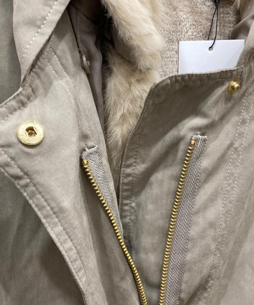 medoc original（メドック オリジナル）medoc original (メドック オリジナル) ファーフーデッドモッズアウター ベージュ サイズ:SIZE M 未使用品の古着・服飾アイテム