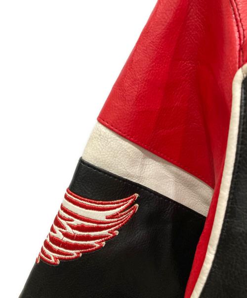 G-III NHL（ジースリー）G-III NHL (ジースリー) デトロイトレザースタジャン レッド×ブラック サイズ:SIZE Mの古着・服飾アイテム