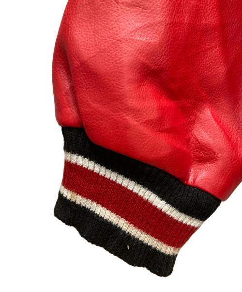 G-III NHL（ジースリー）G-III NHL (ジースリー) デトロイトレザースタジャン レッド×ブラック サイズ:SIZE Mの古着・服飾アイテム
