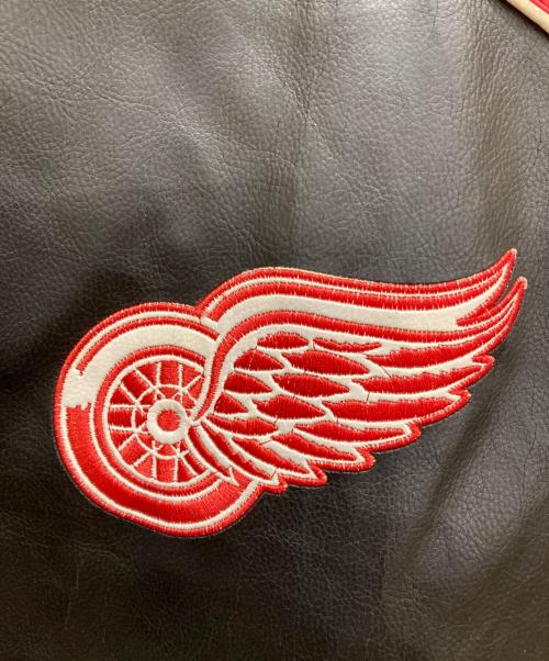 G-III NHL（ジースリー）G-III NHL (ジースリー) デトロイトレザースタジャン レッド×ブラック サイズ:SIZE Mの古着・服飾アイテム