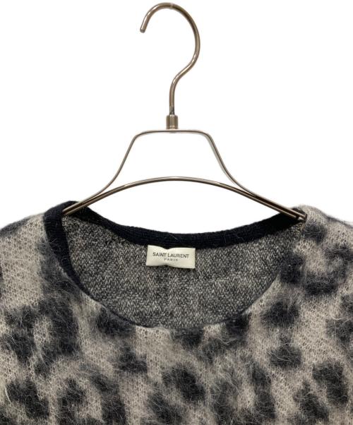 Saint Laurent Paris（サンローランパリ）Saint Laurent Paris (サンローランパリ) モヘア混レオパードニット ベージュ×ブラック サイズ:Sの古着・服飾アイテム