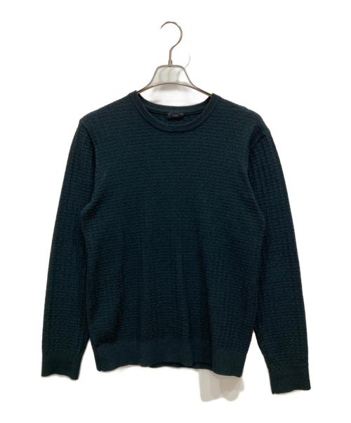 JOSEPH HOMME（ジョゼフ オム）JOSEPH HOMME (ジョゼフ オム) ヴィスコースリンクスクルーネックニット グリーン サイズ:46の古着・服飾アイテム