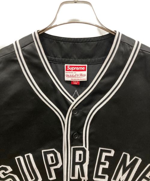 SUPREME（シュプリーム）SUPREME (シュプリーム) MITCHELL & NESS (ミッチェルアンドネス) Satin Baseball Jersey ブラック サイズ:Lの古着・服飾アイテム