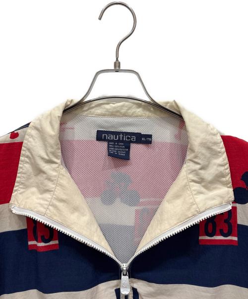 NAUTICA（ノーティカ）NAUTICA (ノーティカ) 90’ｓ総柄プリントナイロンジャケットジャケット レッド×ネイビー サイズ:XLの古着・服飾アイテム