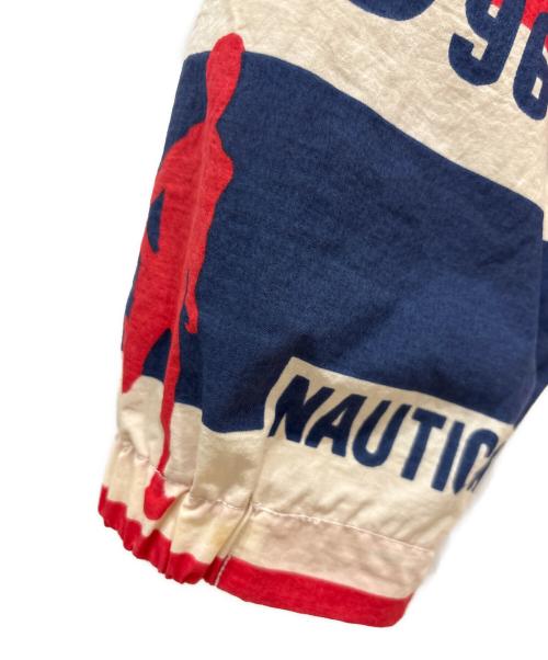 NAUTICA（ノーティカ）NAUTICA (ノーティカ) 90’ｓ総柄プリントナイロンジャケットジャケット レッド×ネイビー サイズ:XLの古着・服飾アイテム
