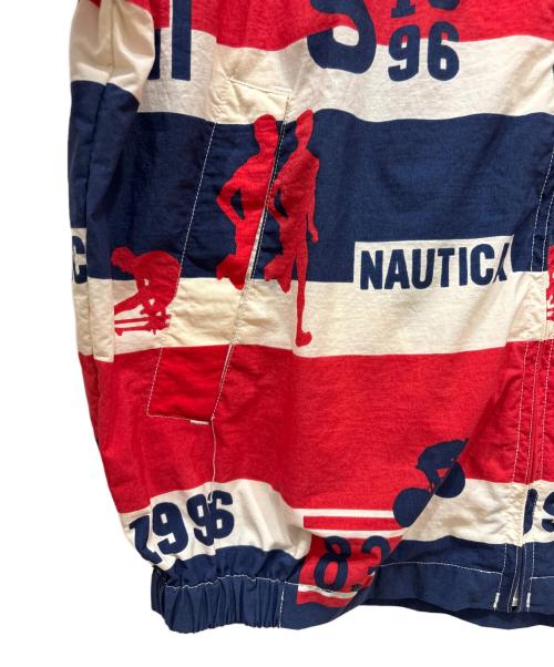 NAUTICA（ノーティカ）NAUTICA (ノーティカ) 90’ｓ総柄プリントナイロンジャケットジャケット レッド×ネイビー サイズ:XLの古着・服飾アイテム
