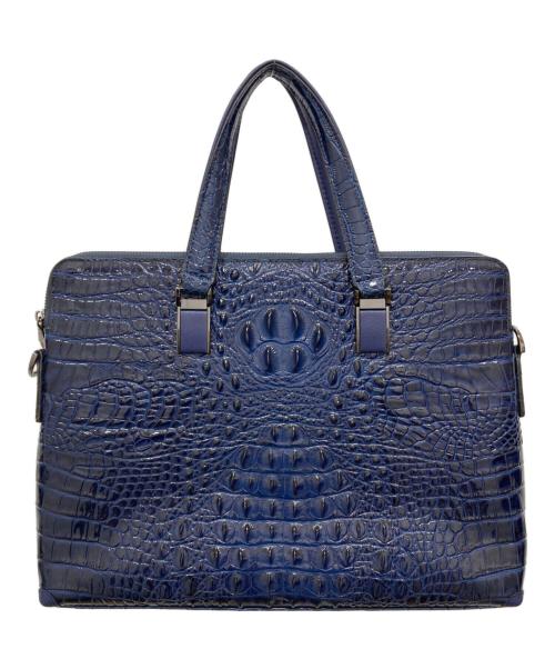 BOLINI（ボリーニ）BOLINI (ボリーニ) クロコ型押しトートバッグ ブルーの古着・服飾アイテム