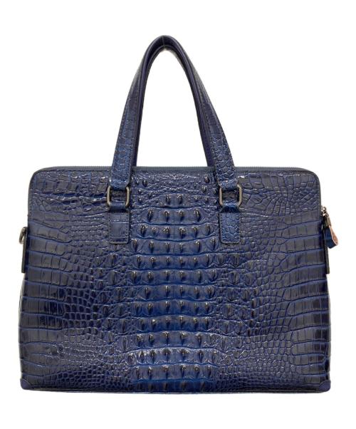 BOLINI（ボリーニ）BOLINI (ボリーニ) クロコ型押しトートバッグ ブルーの古着・服飾アイテム